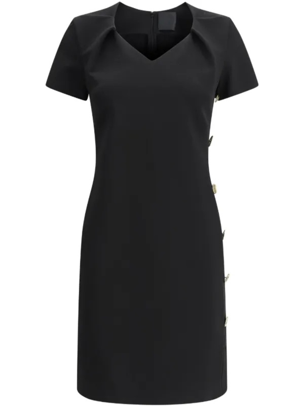 Givenchy Black with Gold Button-detail punto-milano mini dress